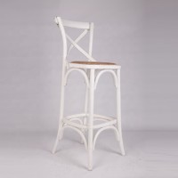 antique rattan white wood kitchen chair cross back bar chair stool