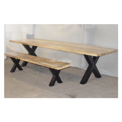 Decorative high quality material by best manufacturer restaurant home recycled rustic wood farmhouse trestle dining table