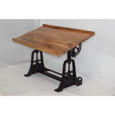 Vintage Indian Industrial Adjustable height Dining Table For Restaurant And Cafe