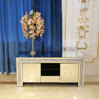 UK hot sall sparkly crushed diamond TV cabinet mirrored TV unit